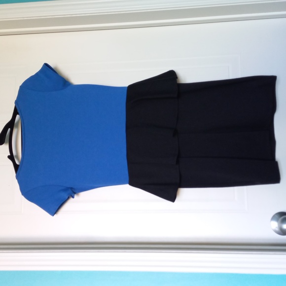 Colour Block Peplum Dress XS - Picture 4 of 5